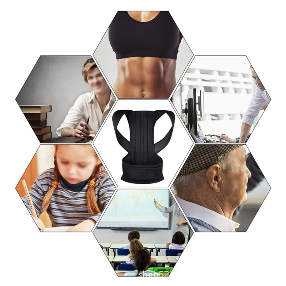 2 in 1 Adjustable Back Brace Posture Corrector Protection Spine Pain Relief Belt Women Men Back Shoulder Support Preventing Humpback