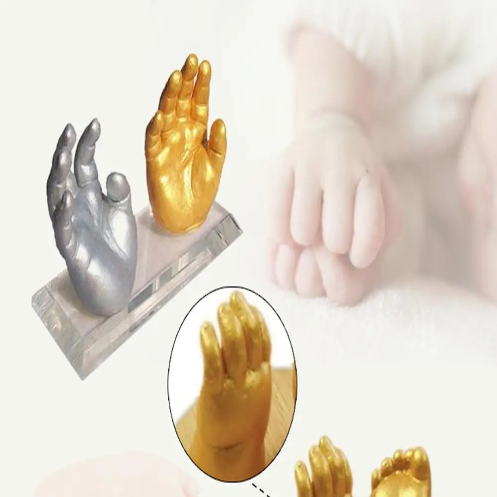 DIY Plaster Mold 3d Hand Foot Print Mold Hand Casting Kit Couples Wedding Holding Baby Plaster Mold Home Decor For Baby Souvenir