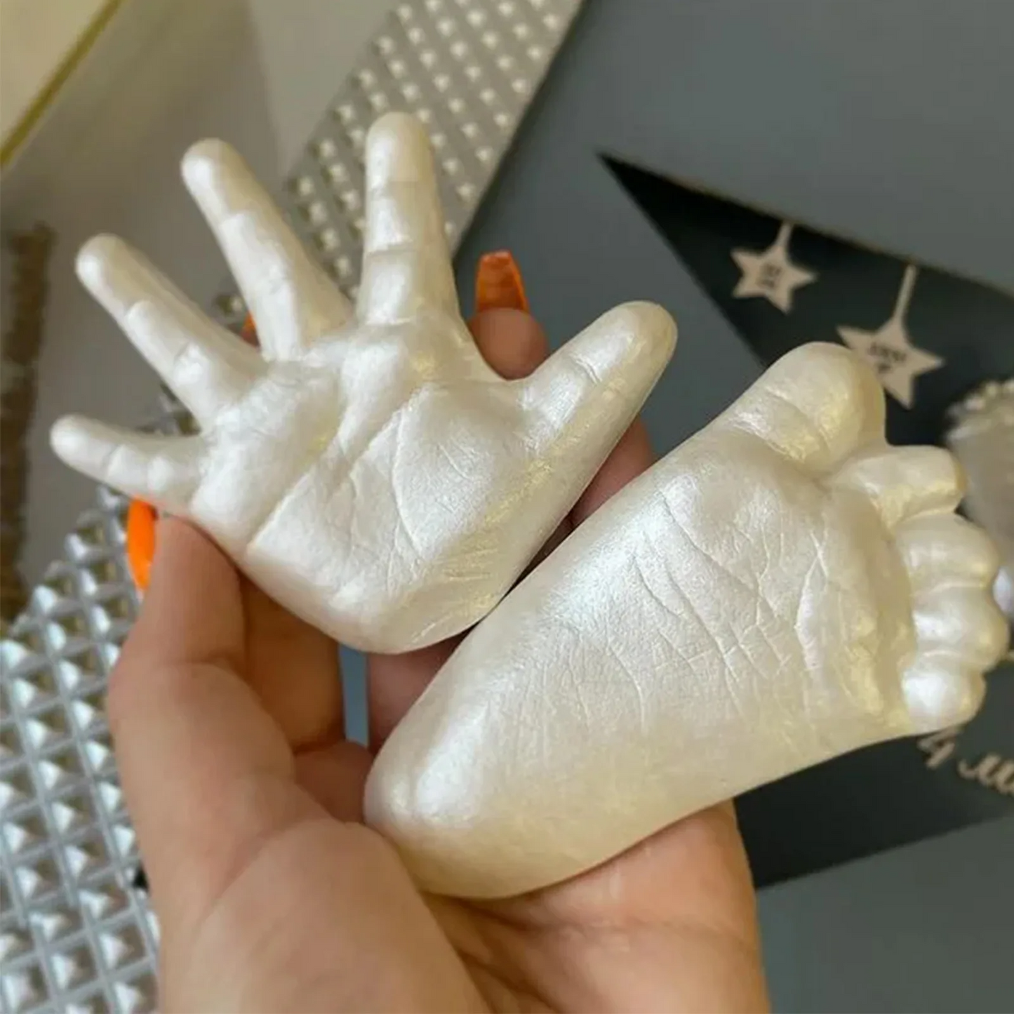 DIY Plaster Mold 3d Hand Foot Print Mold Hand Casting Kit Couples Wedding Holding Baby Plaster Mold Home Decor For Baby Souvenir