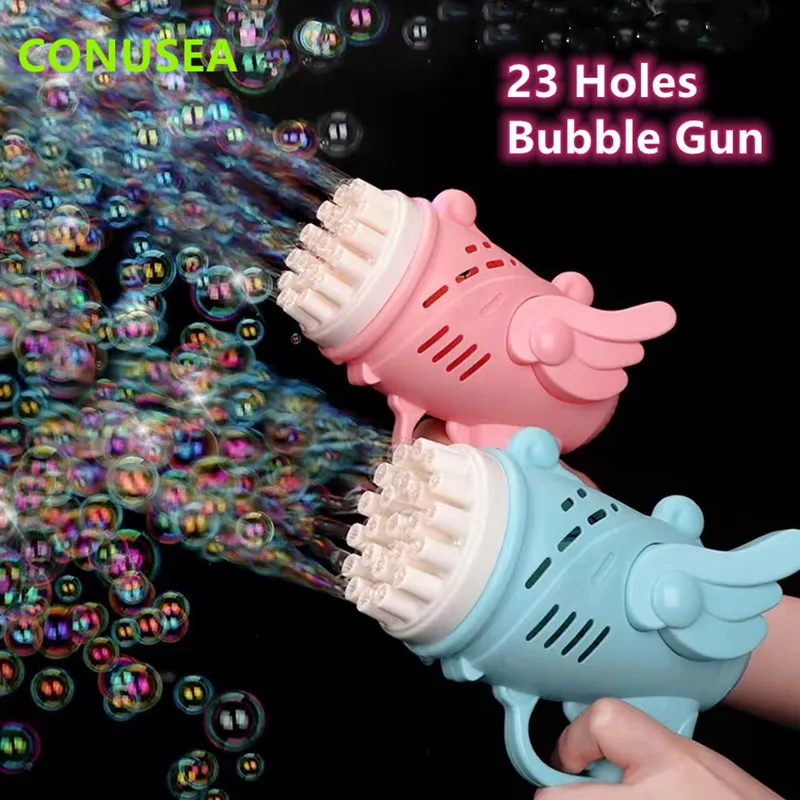 Kids Rocket Bubble Gun Blower Holes Bubble machine Summer Soap bubbles Toys for children girl Boys outdoor games