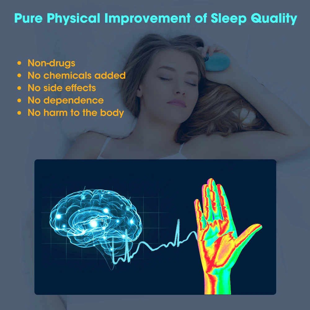 Handheld Sleep Aid Device Mini Portable Sleeping Aid Hypnosis Machine Smart Sleeper EMS Pulse Stimulation USB Charging