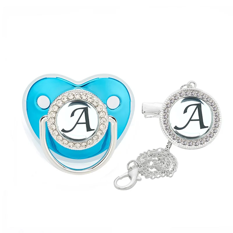 Luxury Newborn Baby Pacifier with Chain Clip and Case Holder Gift Set for Baby Shower Gifts