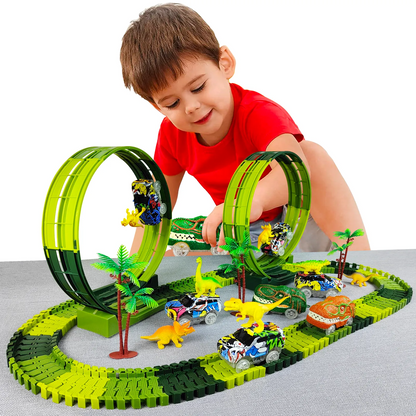 Magic Climbing Electric Dinosaur Car Track Railway Toy Car Gift Set