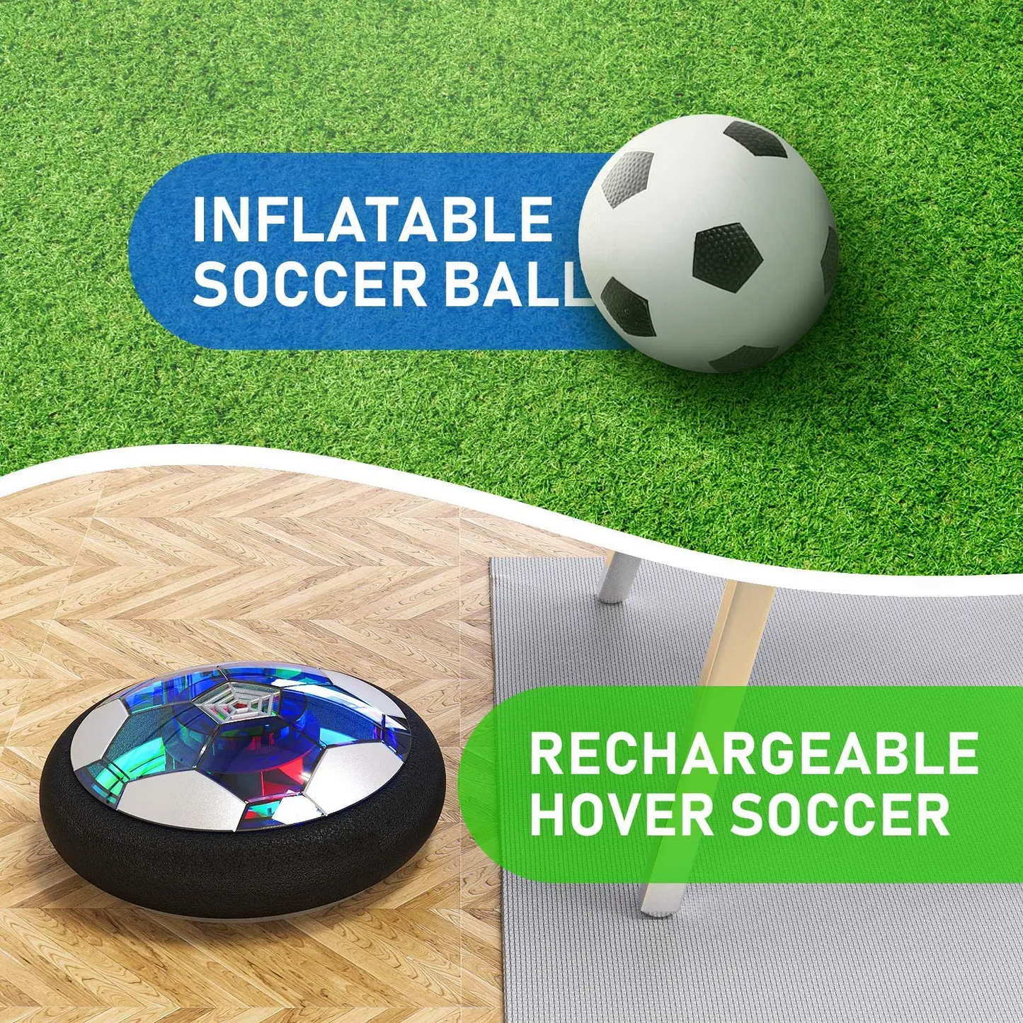 Floating Soccer Football Children's Interactive Toy Kids Gift with LED Light- Football Electric Indoor Parent Child Interactive Sports Toys Creative Sports Toys