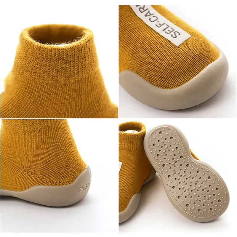 Baby Boy Girl Socks Shoes Kids Newborn Boys Toddler Non-slip Sock Children's Cotton Child Anti Slip Slippers With Rubber Sole