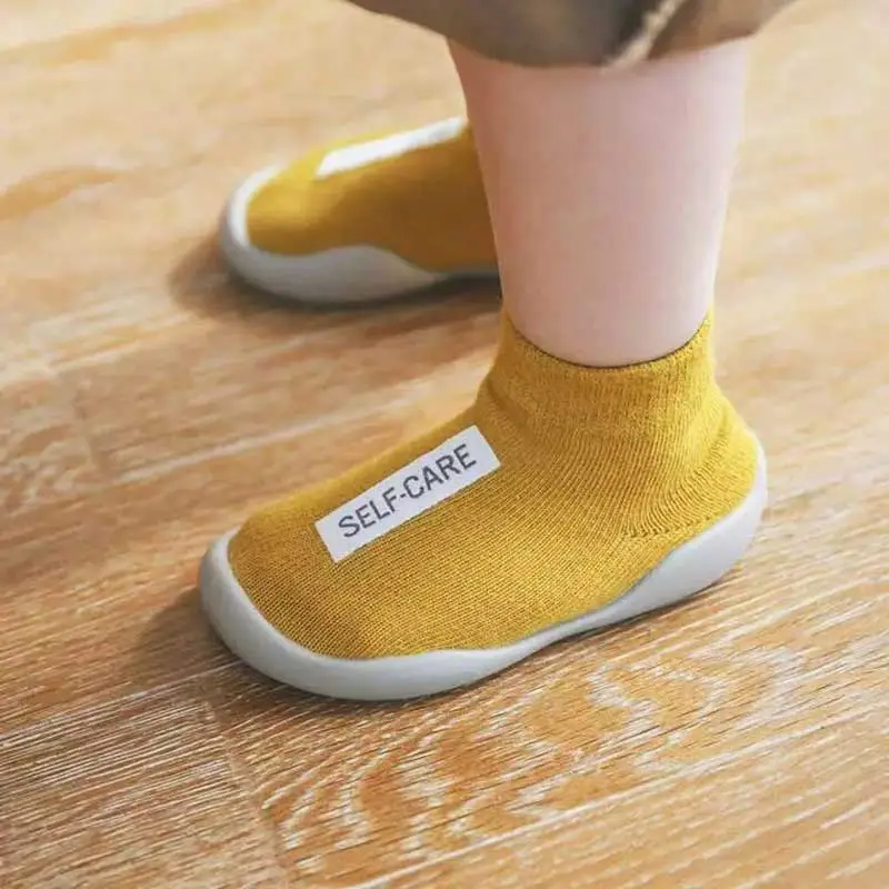 Baby Boy Girl Socks Shoes Kids Newborn Boys Toddler Non-slip Sock Children's Cotton Child Anti Slip Slippers With Rubber Sole